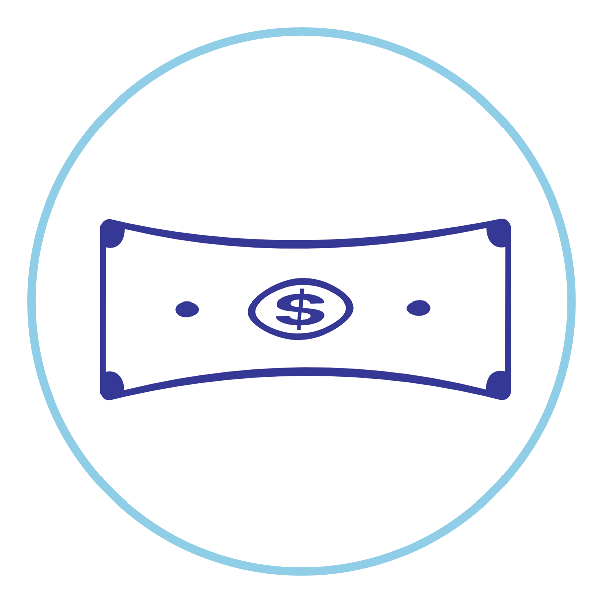 Stretched money bill icon 
